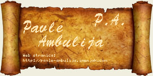 Pavle Ambulija vizit kartica